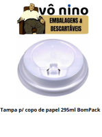 Tampa p/ copo de papel 295ml BomPack